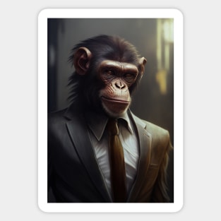 Adorable Wild Monkey In A Suit Animals Sticker